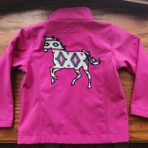 Pink Shyanne Girls Western Rodeo Style Soft-shell Jacket, Size 4T